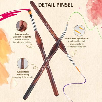 Top Modellbau Fein Detail Malpinsel Pinsel Set Acryl- und Масляные краски